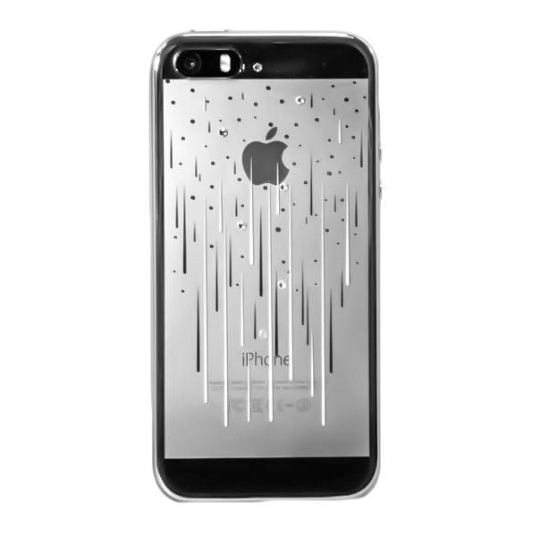 Silikonska prevleka za Apple iPhone SE / 5S / 5 z odbijačem / okrasnimi (srebrna)