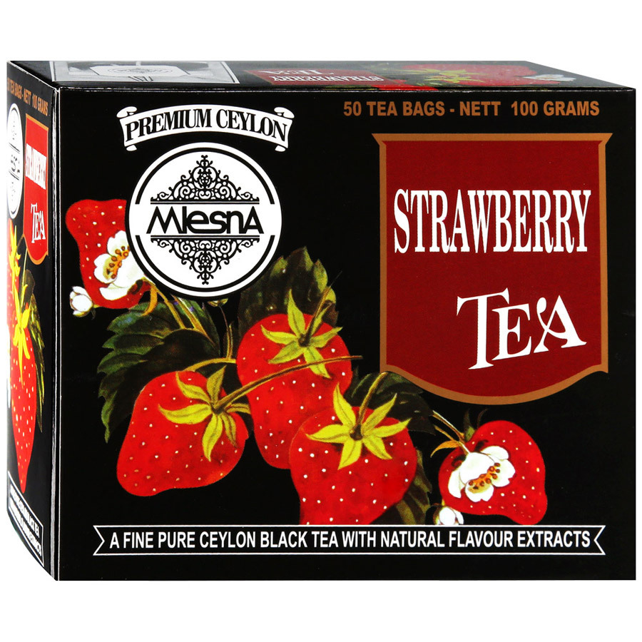 תה שחור Mlesna עם ארומה של תות 50 שקיות