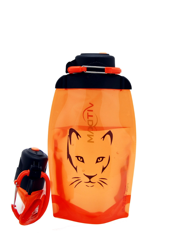 Sulankstomas ekologiškas butelis, oranžinis, tūris 500 ml (straipsnis B050ORS-1306) su paveikslėliu