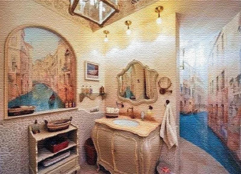 Luxusné nástenné maľby v kúpeľni pôsobia veľmi realisticky