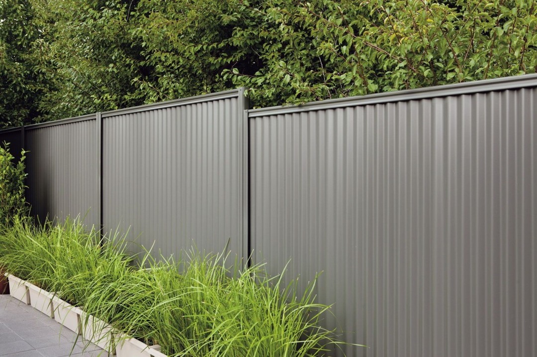 A fence made of profiled sheet in landscape design: types of material, particularly corrugated board