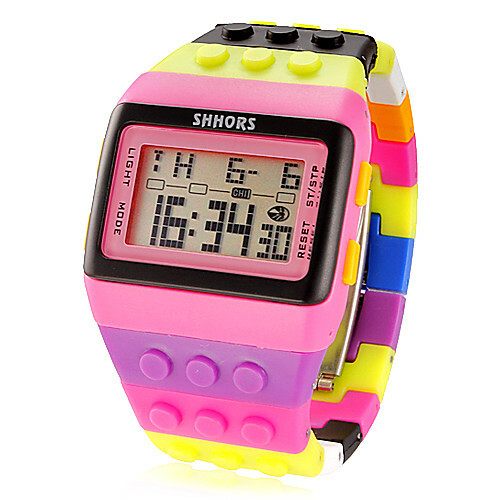 Weiblich Elektronische Uhr Quadratische Uhr Digitaler Wecker Kalender Stoppuhr Digitale Damen Anhänger Mode - Rosa / LCD-Bildschirm