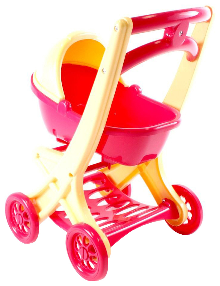 Doloni lėlių vežimėlis su vežimėliu 0121/01 Fuksija-smėlio spalvos