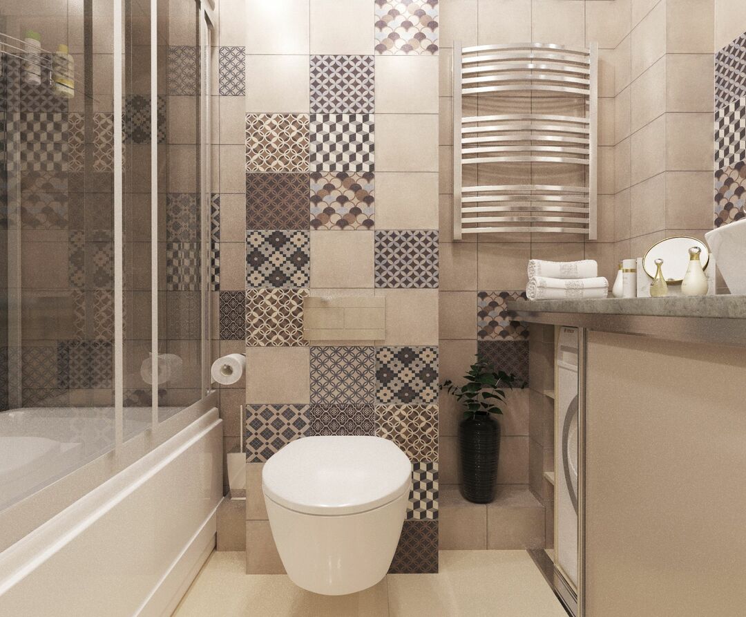 Kombine banyo tasarımı: tadilattan sonra tuvaletli küçük bir duş odasının içinin fotoğrafı