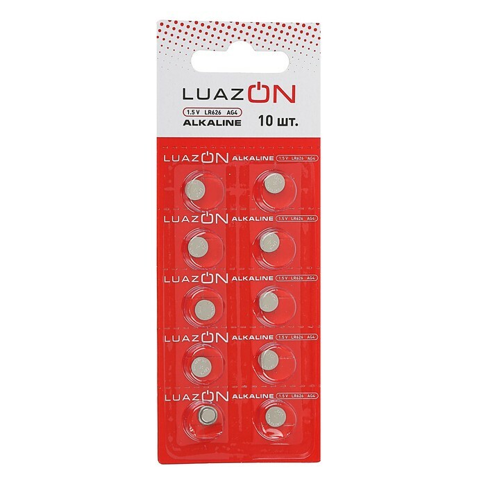 Pile alcaline Luazon, AG4, LR626, blister, 10 pièces,