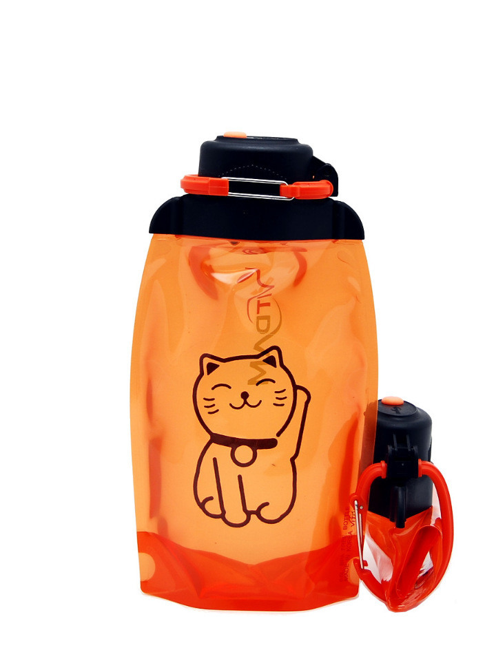 Sulankstomas ekologiškas butelis, oranžinis, tūris 500 ml (straipsnis B050ORS-1305) su paveikslėliu
