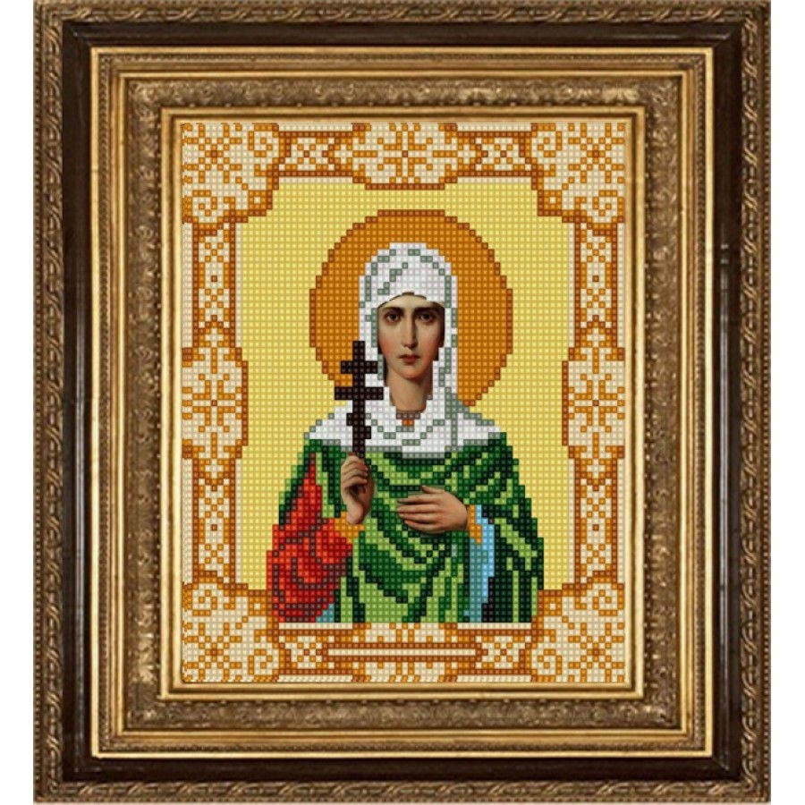 Zeichnung auf Stoff (Perlen) SKATE Art.-Nr. 9173 Heilige Antonina 15x18 cm