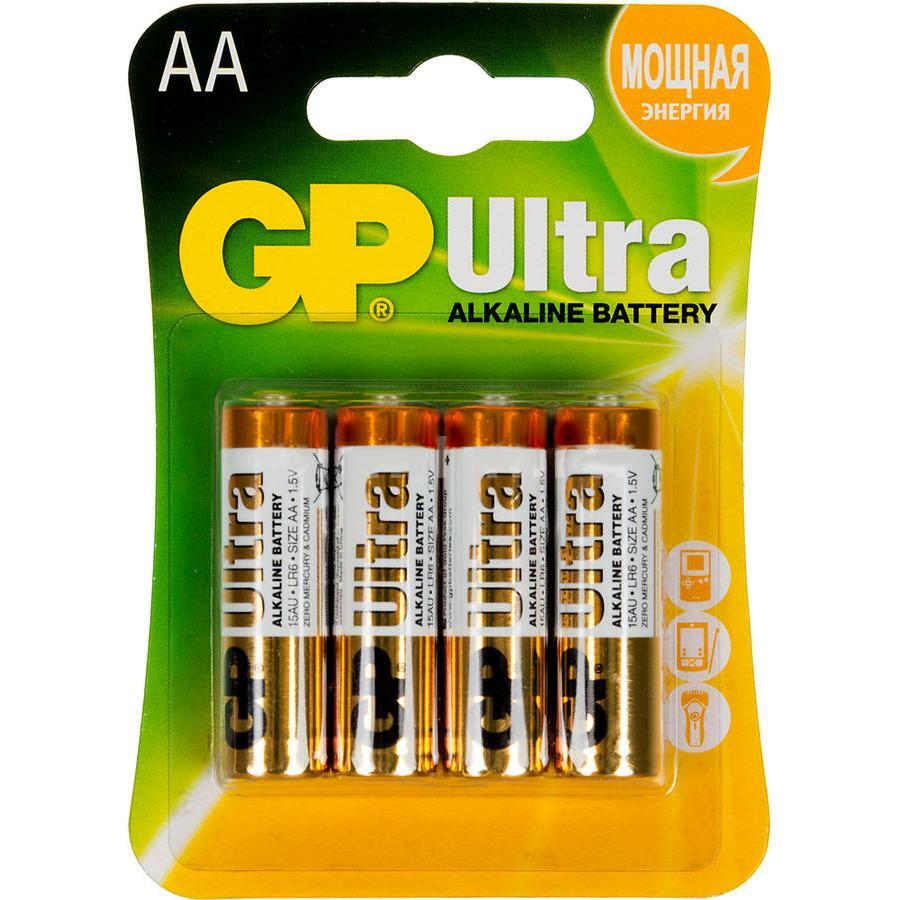 Batterie AA GP Ultra Alkaline 15AU LR6 (4 Stück)