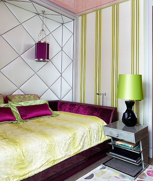 Auch im Schlafzimmer der Tochter eines Star-Paares entstand ein Designer-Luxus-Interieur.