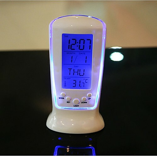 Digitaler LED-Schreibtischwecker Thermometer Timer Kalender Schreibtisch Dekor Lumineszenz Musikuhr