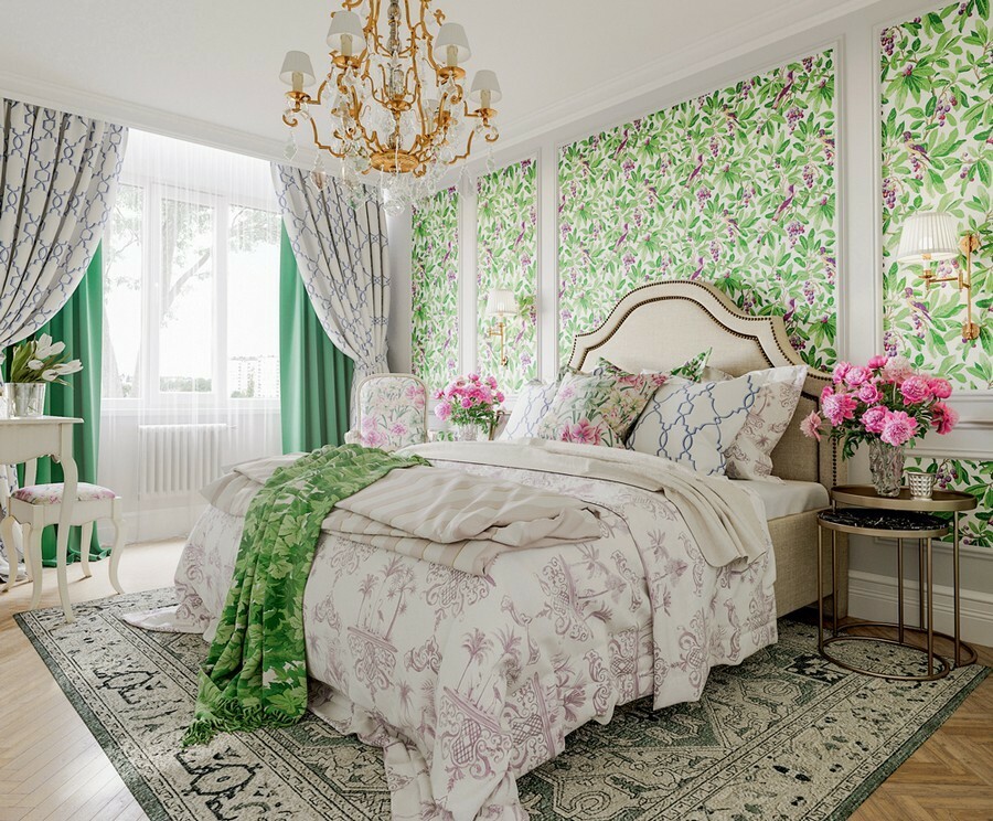 fotografija spalnice v slogu provence