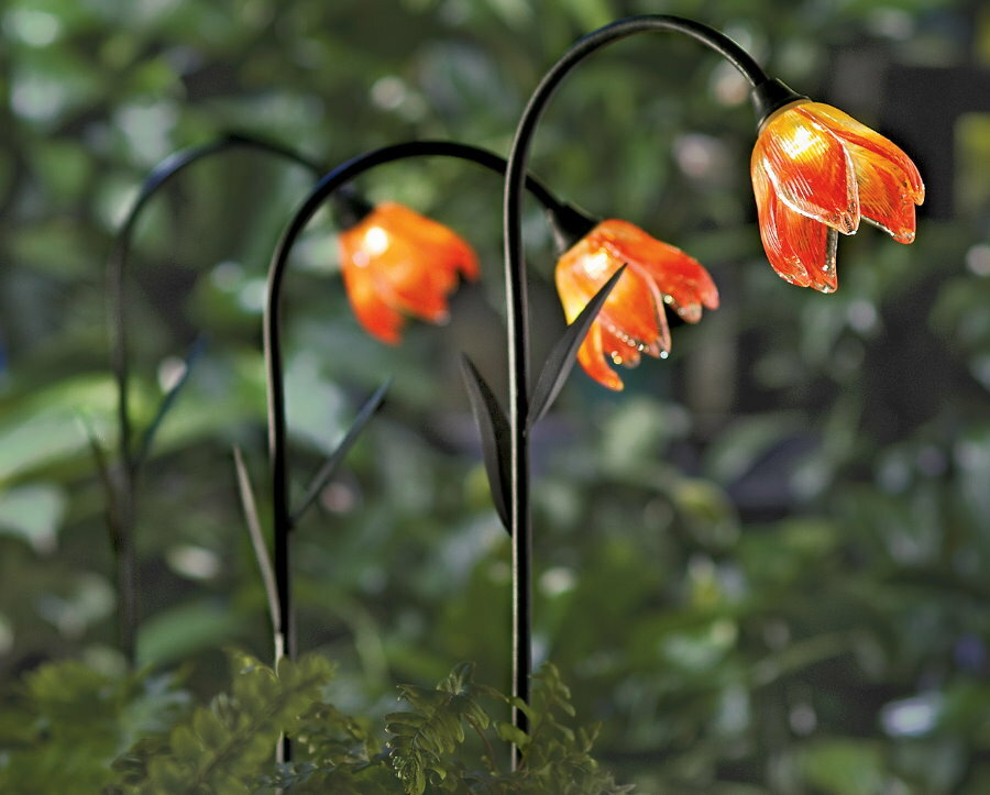 Lanterne da giardino a forma di fiori in plastica