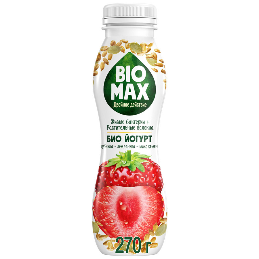 Bioyogurt biomax classic rikastatud bifidobakterite ja prebiootikumidega 27% 4 * 125g: hinnad alates 30 ₽ ostke veebipoest odavalt