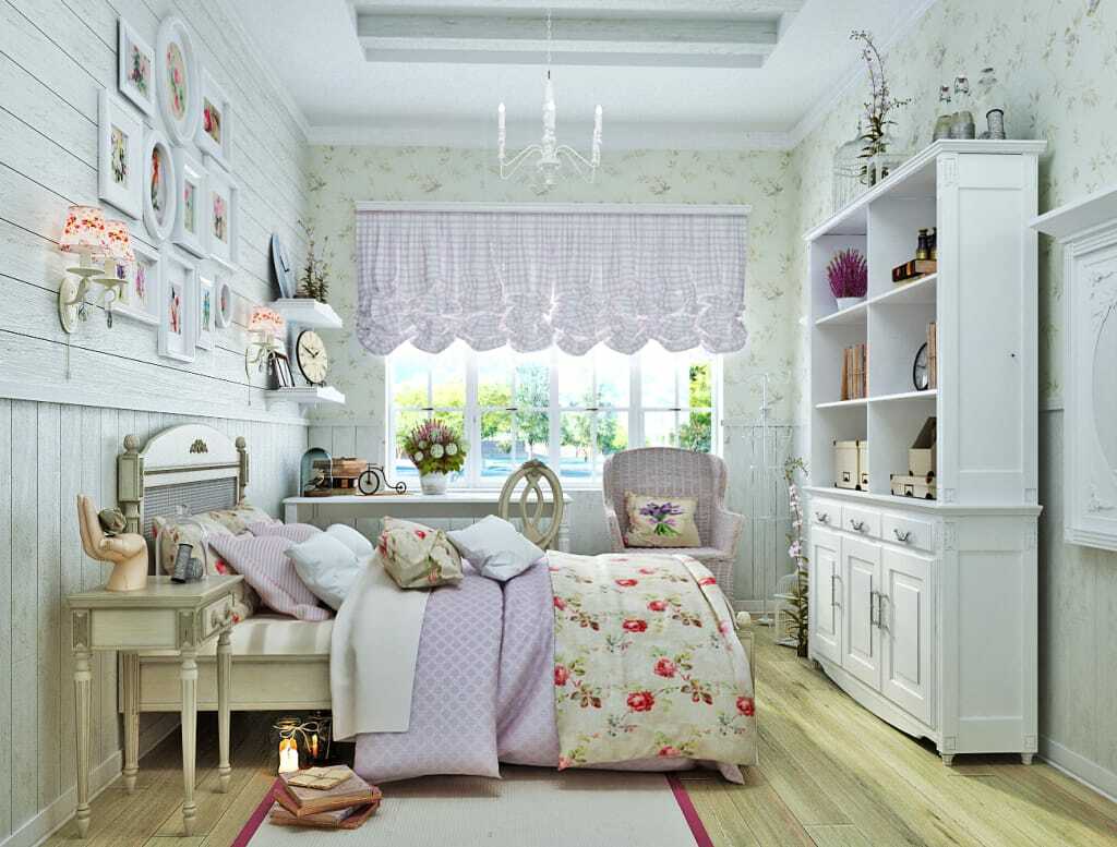 חדר שינה בסגנון פרובנס לילדה מתבגרת