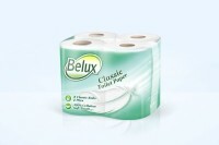 Papel higiénico Belux. Clásico, 2 capas, blanco, 8 rollos