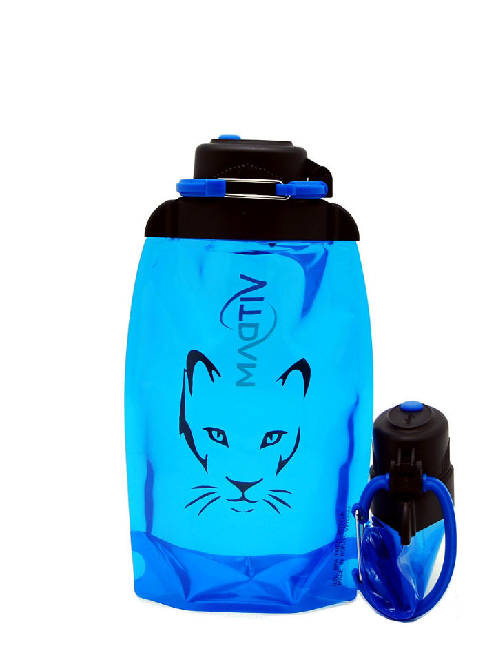 Sulankstomas ekologiškas butelis, mėlynas, tūris 500 ml (straipsnis B050BLS-1306) su paveikslėliu