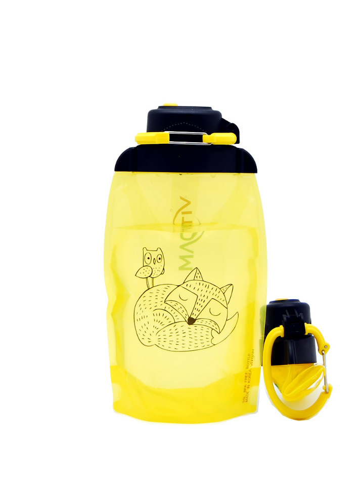 Sulankstomas ekologiškas butelis, geltonas, 500 ml tūrio (straipsnis B050YES-1304) su paveikslėliu