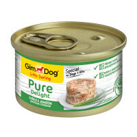 Mokré krmivo pre psov GimDog Pure Delight Kura s jahňacím mäsom, 85 g