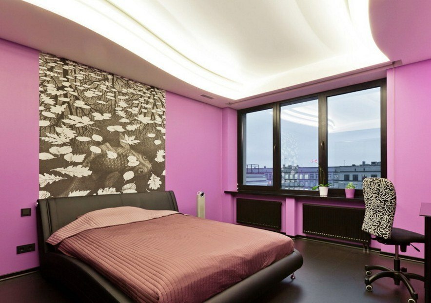 graues rosa Schlafzimmerdekor