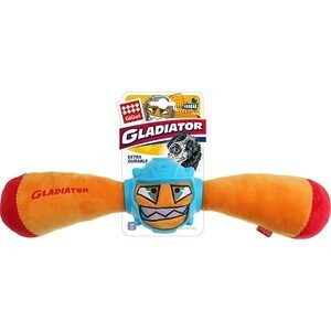 GiGwi Dog Toys Squeak Gladiator Gladiator im Gummihelm - Stick mit Quietschgeräusch für Hunde (75441)