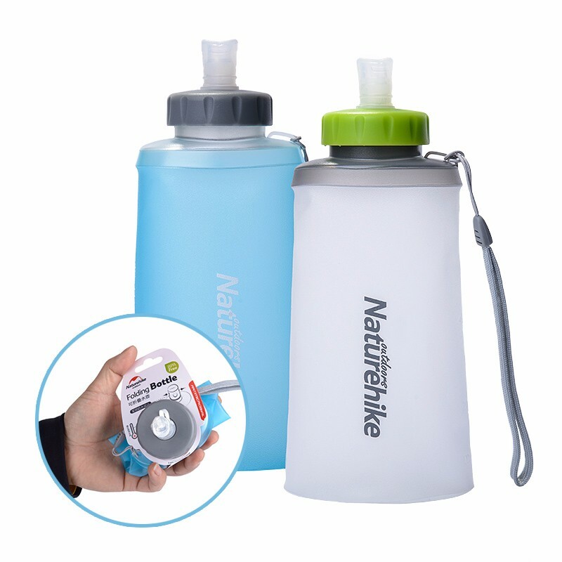 Silikoninis sulankstomas vandens butelis lauko sporto minkštai taurei nešiojamas gėrimo maišelis