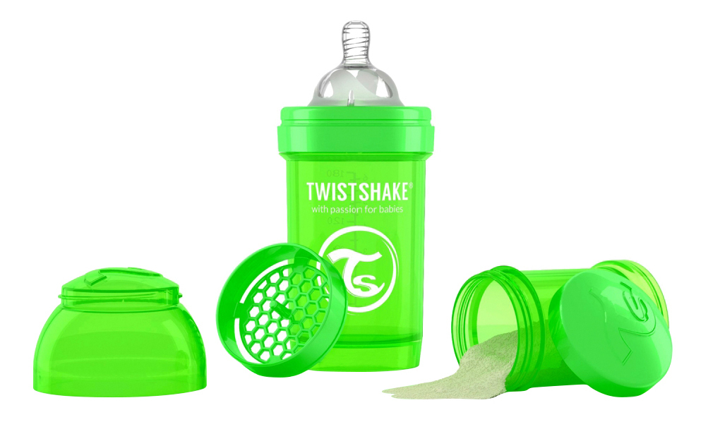 Detská fľaša Twistshake Anti-colic 180 ml zelená
