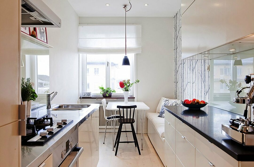 Keuken 12 m² met een tweeregelige indeling