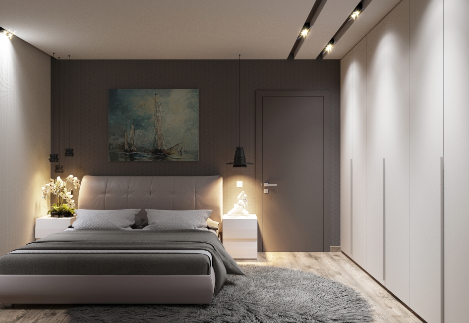 Belysning af et værelse uden vindue i minimalistisk stil
