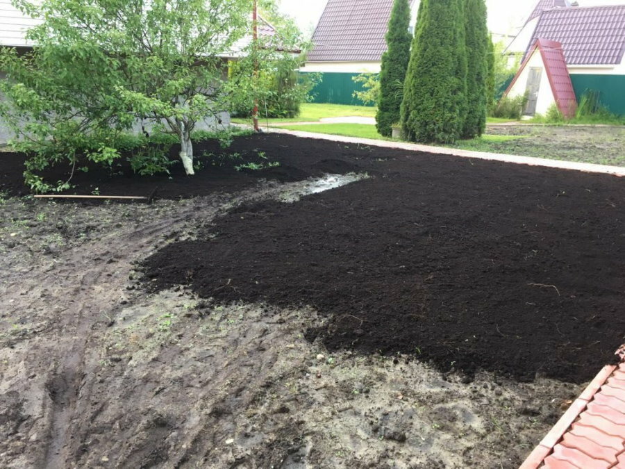 Riempimento con terra nera per il giardino