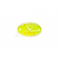 Despertador em plástico oval, cor: amarelo