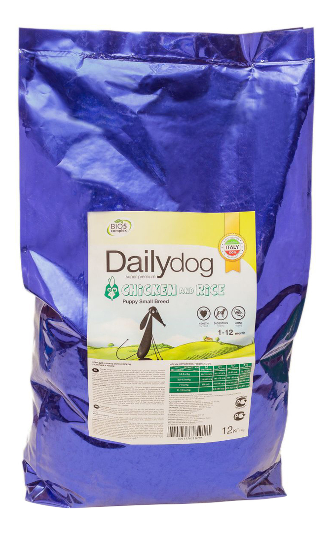 Kuivtoit kutsikatele Dailydog Puppy Small Breed, väikestele tõugudele, kana ja riis, 12kg
