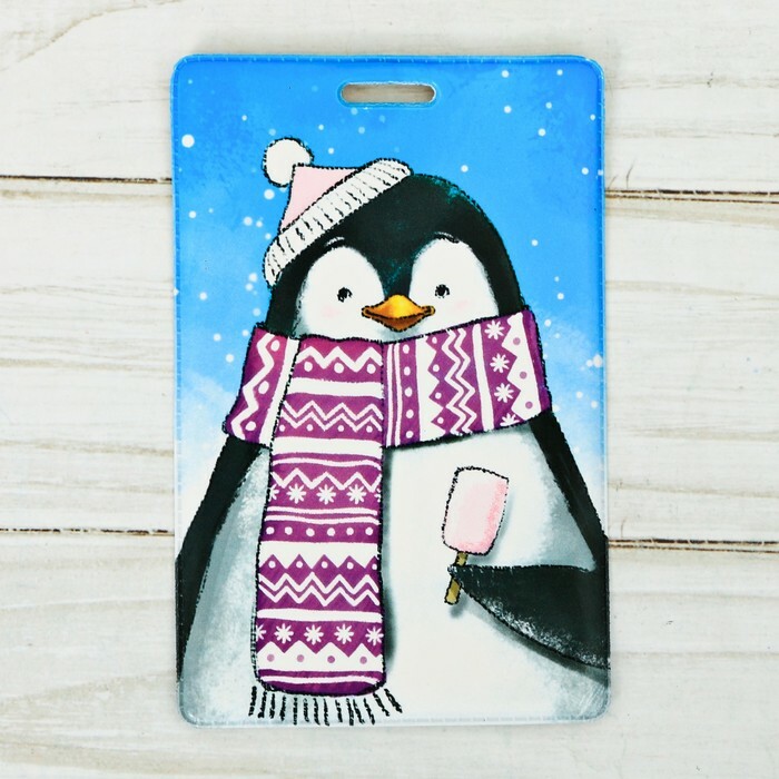 Etui für Karten und Abzeichen " Pinguin", 6,8 x 10,5 cm