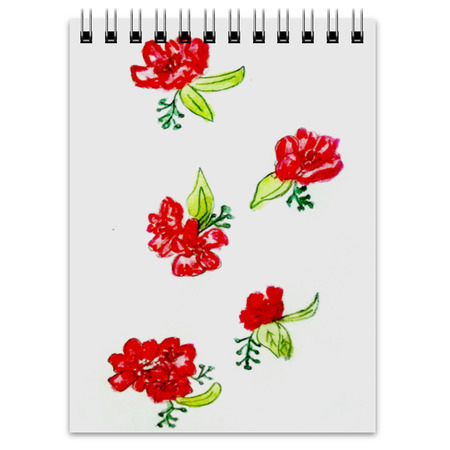 Printio Notizblock rote Blumen