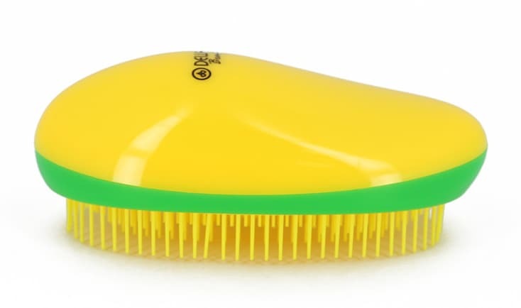 Kozmetická masážna kefa na ľahké rozčesávanie vlasov oválna farba žlto-zeleno-žltá Dbt-03 125 ml
