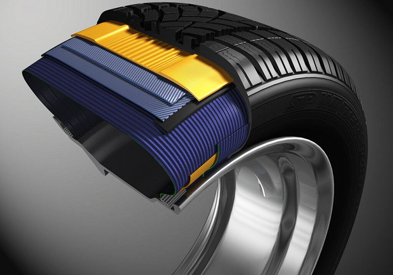 La tela de viscosa se utiliza en neumáticos de automóviles modernos.