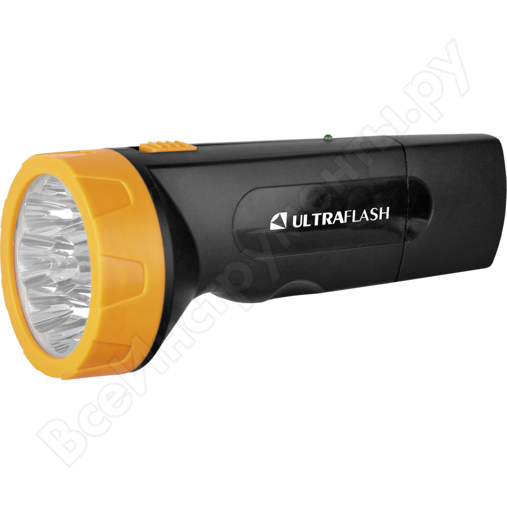 Svietidlo ultraflash LED3829 (batéria 220 V, čierna / žltá, 9 LED, sla, plast, krabica) 11240