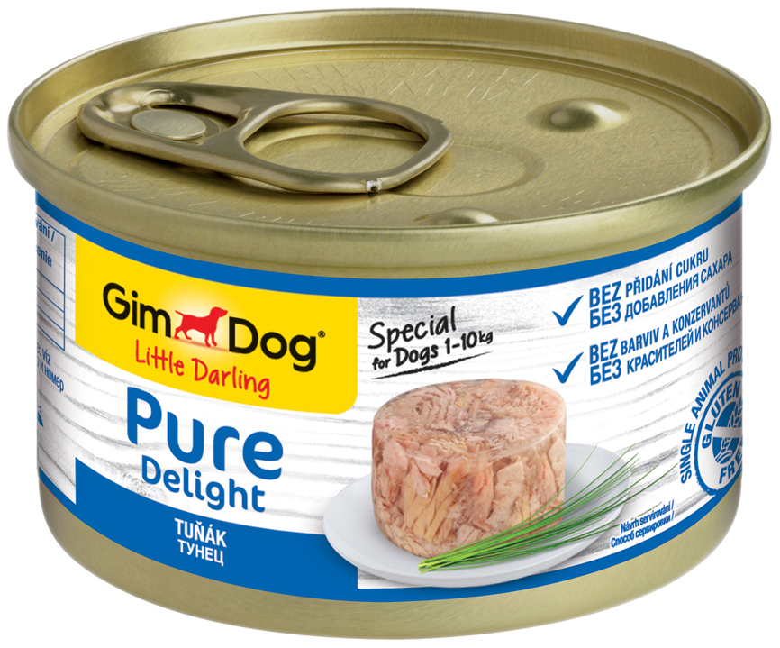 Cibo in scatola per cani GIMDOG Pure Delight, tonno, 85g