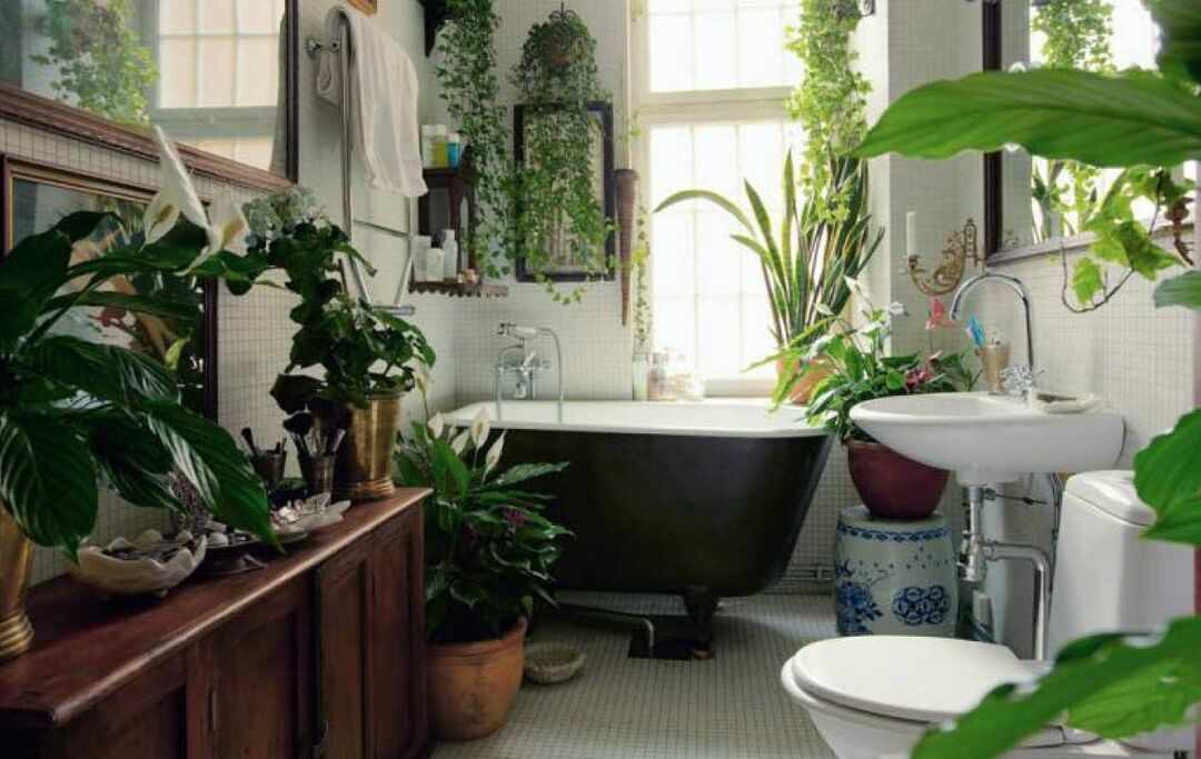 Dekor Pflanzen Badezimmer im Haus