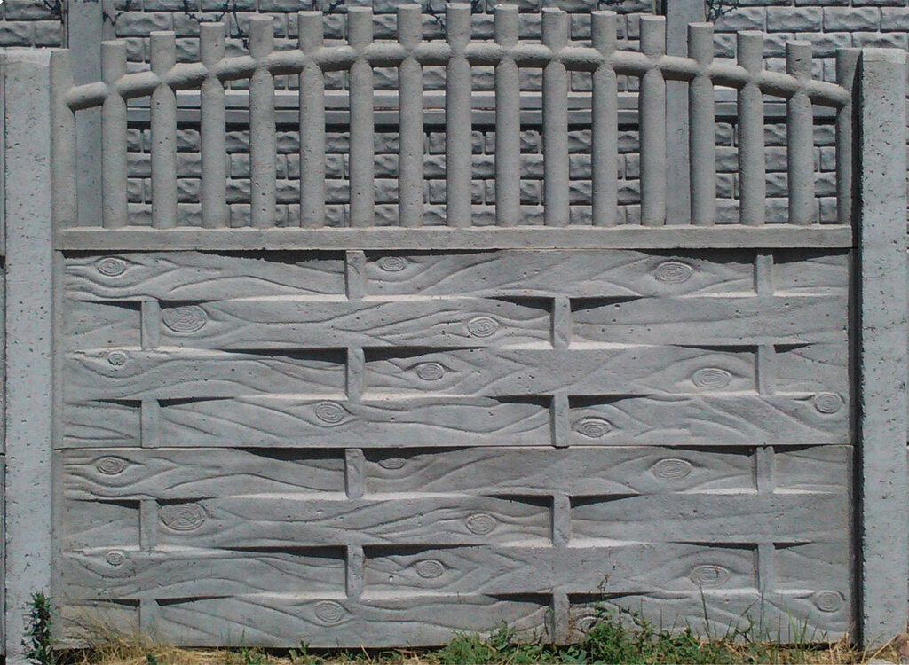 Gray texture of a section of a reinforced concrete fence