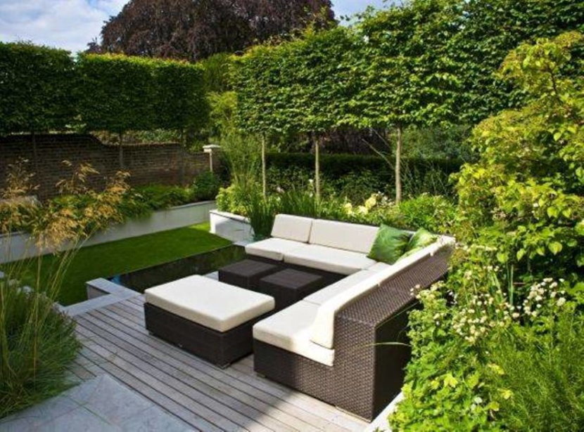 sivusto välys puutarhassa tyyliin minimalismia