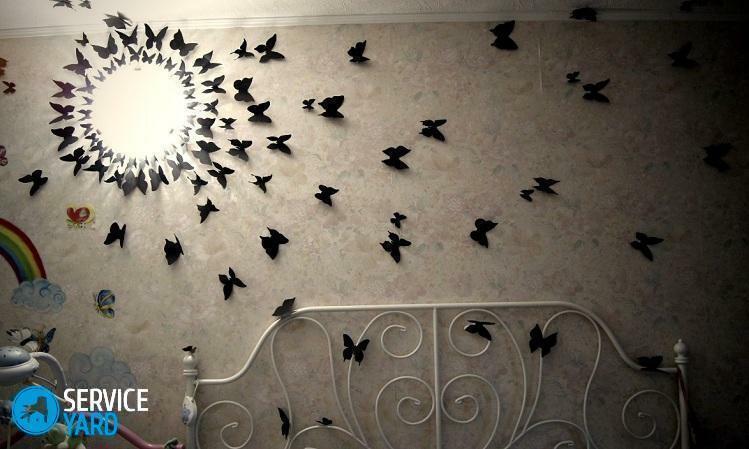 Kako narediti metulje iz papirja z rokami na steni?