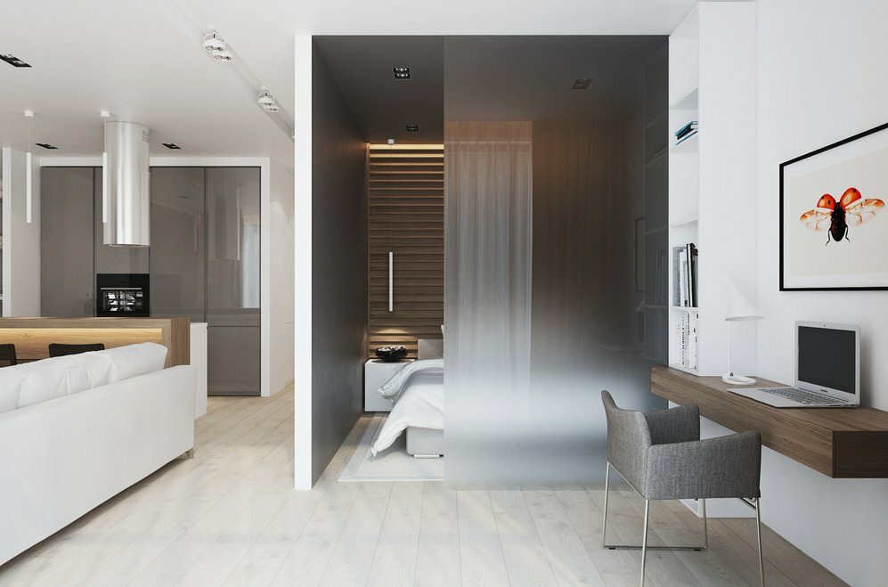 Progettazione di un appartamento moderno con una nicchia nel muro