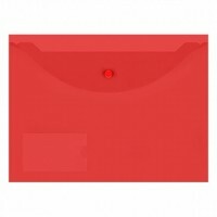 מעטפת תיקיה על כפתור עם כיס לכרטיס ביקור, 0.15 מ" מ, 330x240 מ" מ, אדום