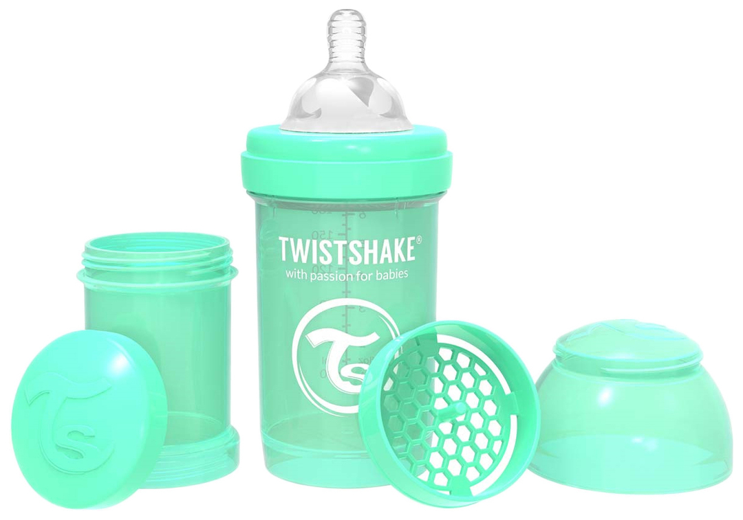 Twistshake Anti-Colic fľaša na kŕmenie Pastel Green 180 ml