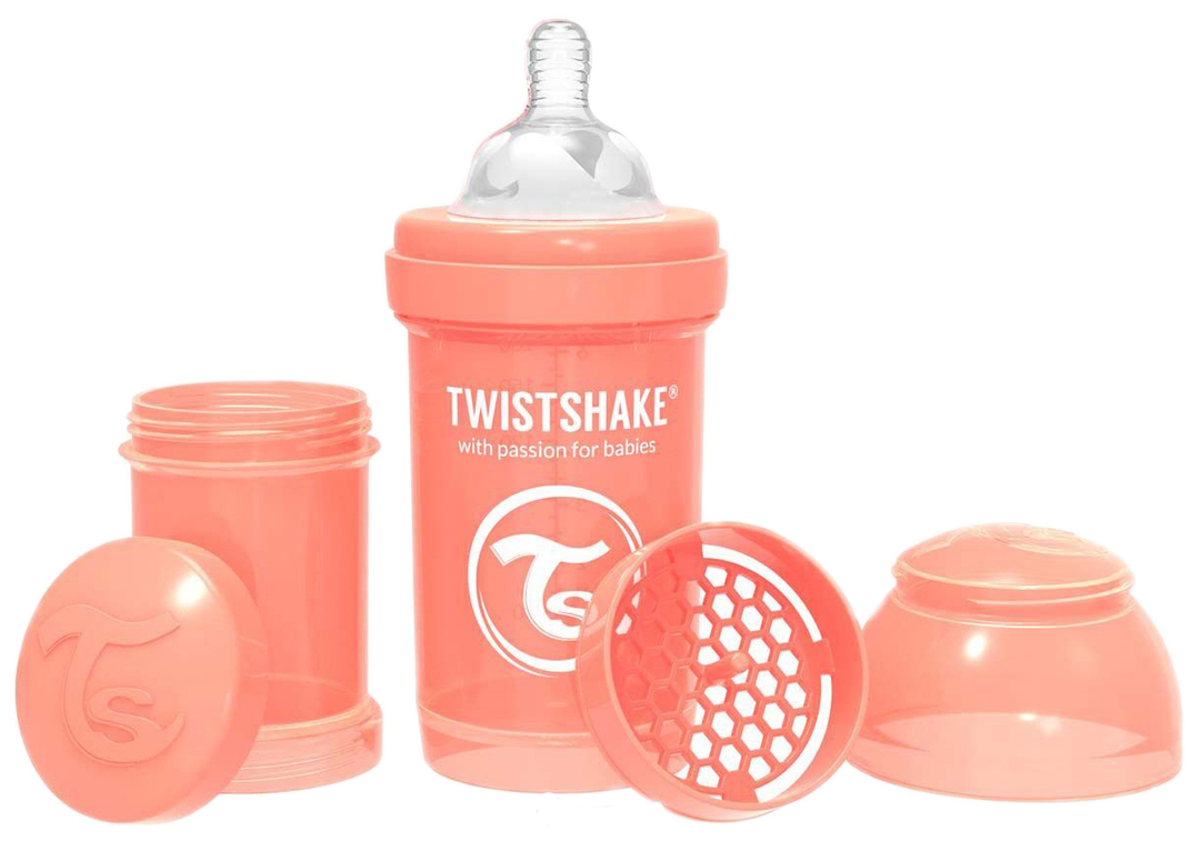 Twistshake Anti-Colic fľaša na kŕmenie Pastelová broskyňa 180 ml