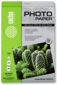 Samolepiaci papierový fotografický papier Cactus CS-GSA413020 lesklý A4 130 g / m2 20 listov