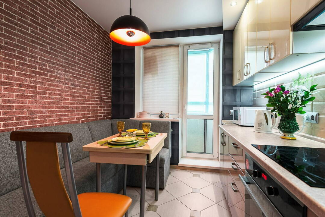 Keuken 12 m² met een enkele rij-indeling
