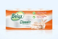 Papel higiénico 3 capas Belux Classic, blanco, 8 rollos