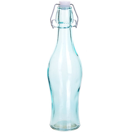Flasche 0,500 l Glas mit Deckel blau LR (x24)