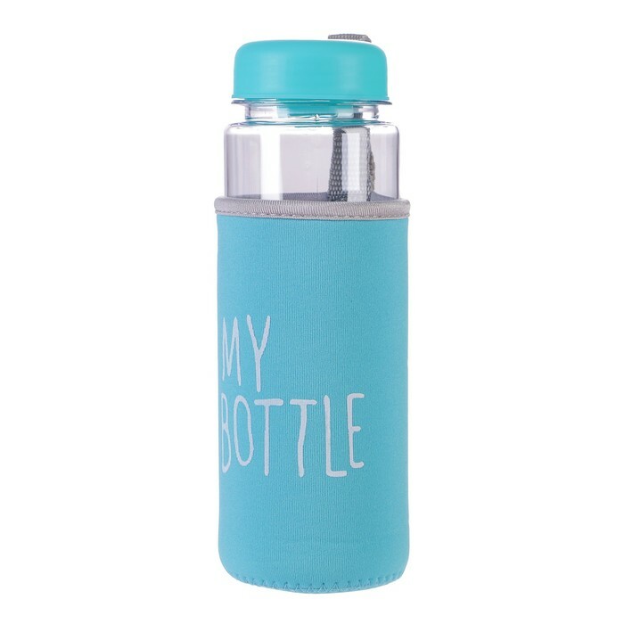 Wasserflasche 500 ml My Bottle, im Etui, Kunststoff AS, Schraubverschluss, Mix, 6,5x6,5x19 cm